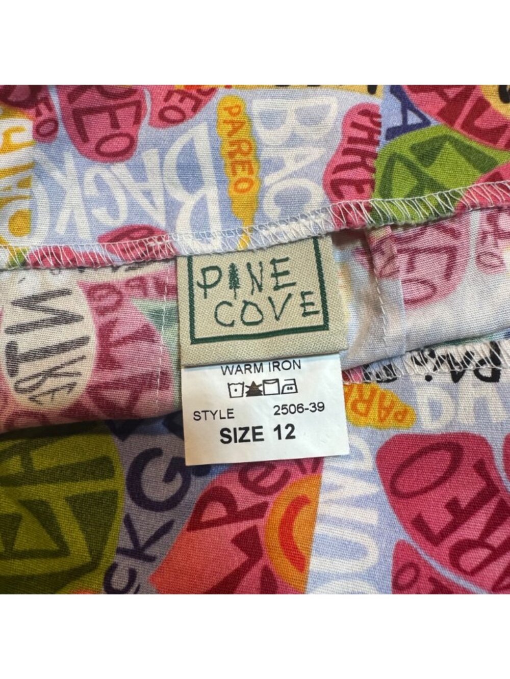 Vintage Colorful Pine Cove Patchwork Skirt Size 12 Floral Paisley Print USA Fest - Picture 5 of 12